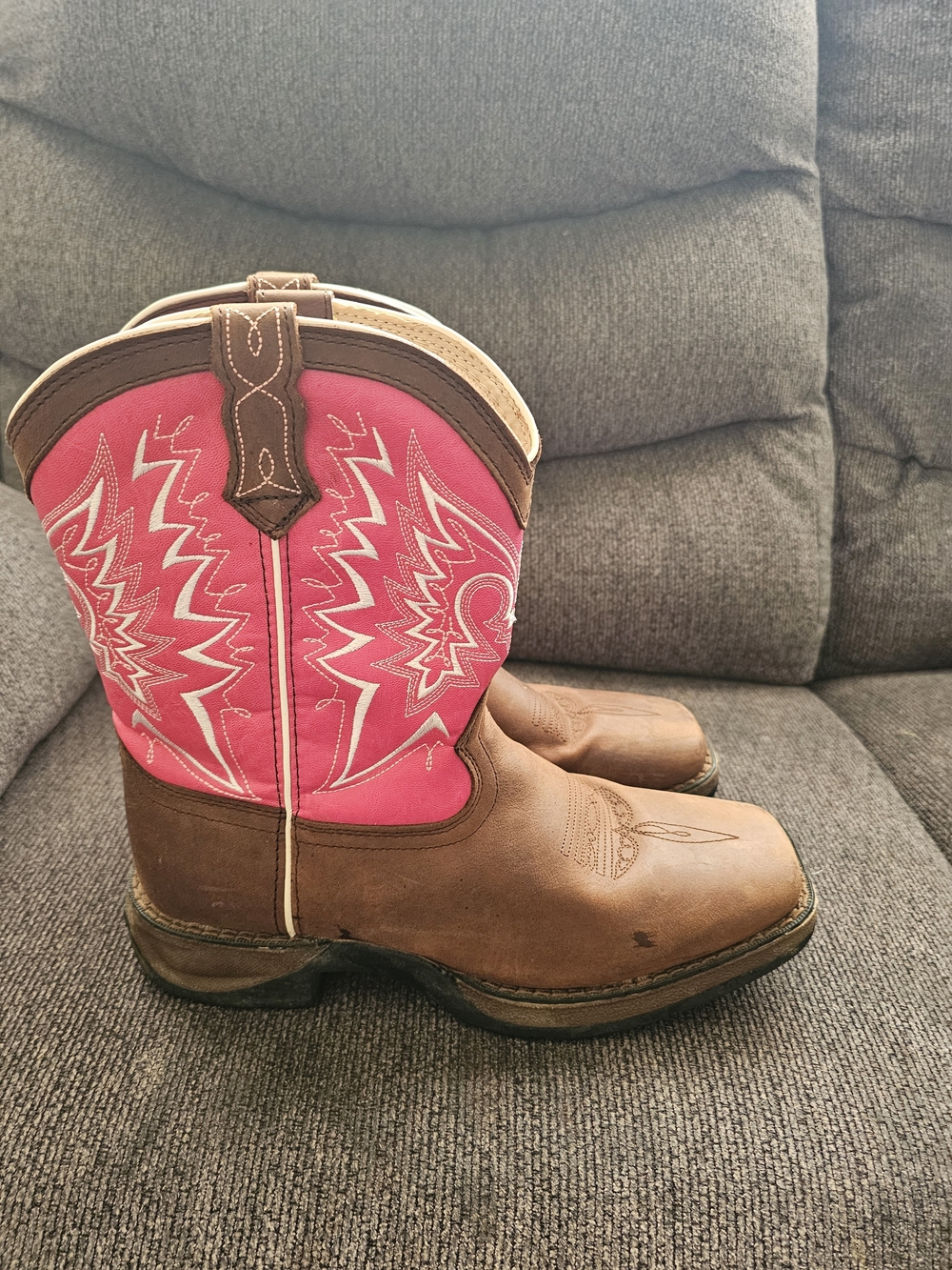 Durango Pink and Brown Womens Western Pull-On Boots